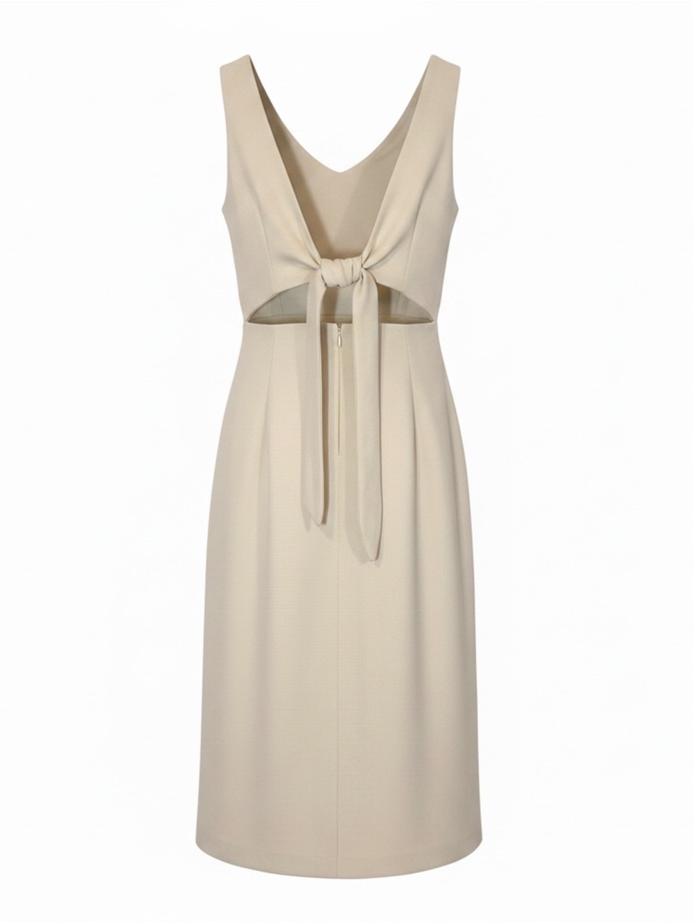Mod Ref Cream V-Neck Sleeveless Midi Dress - Size S